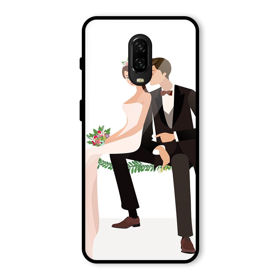 Wedding Couple Glass Back Case for OnePlus 6T