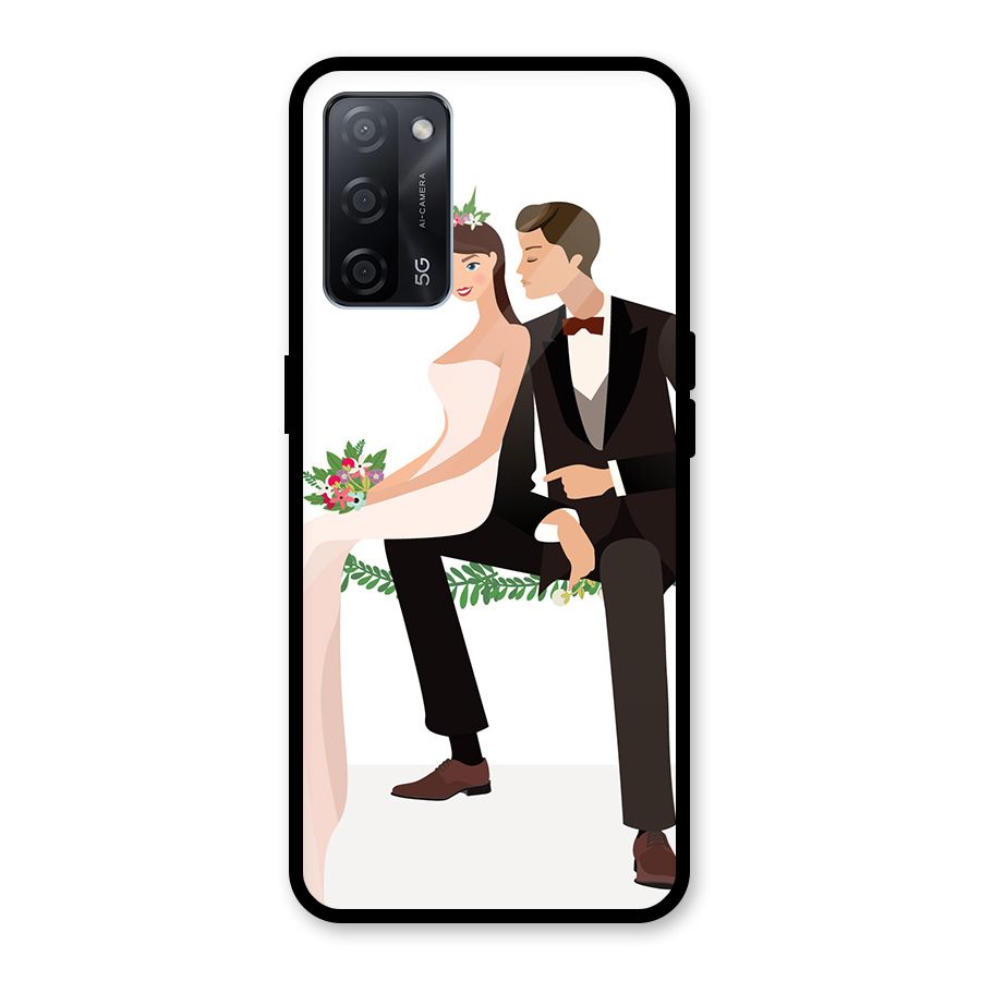 Wedding Couple Glass Back Case for Oppo A53s 5G