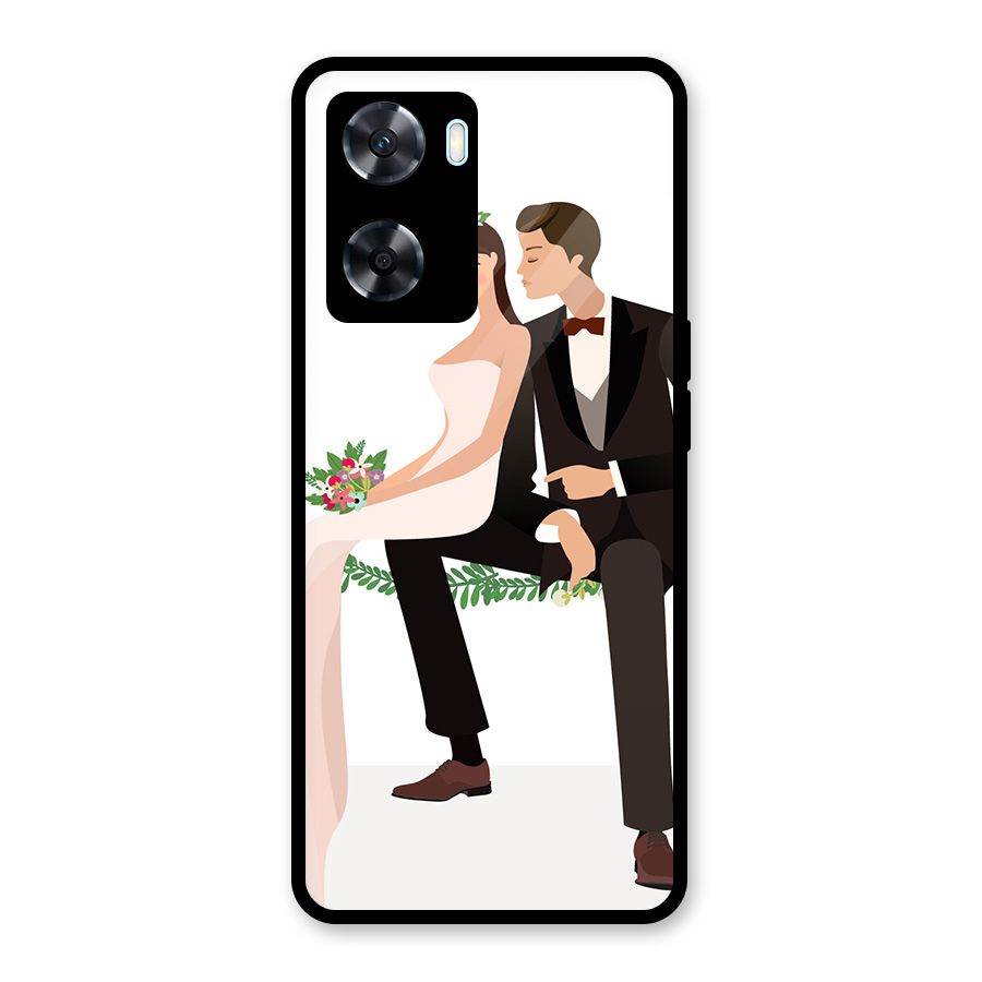 Wedding Couple Glass Back Case for Oppo A77