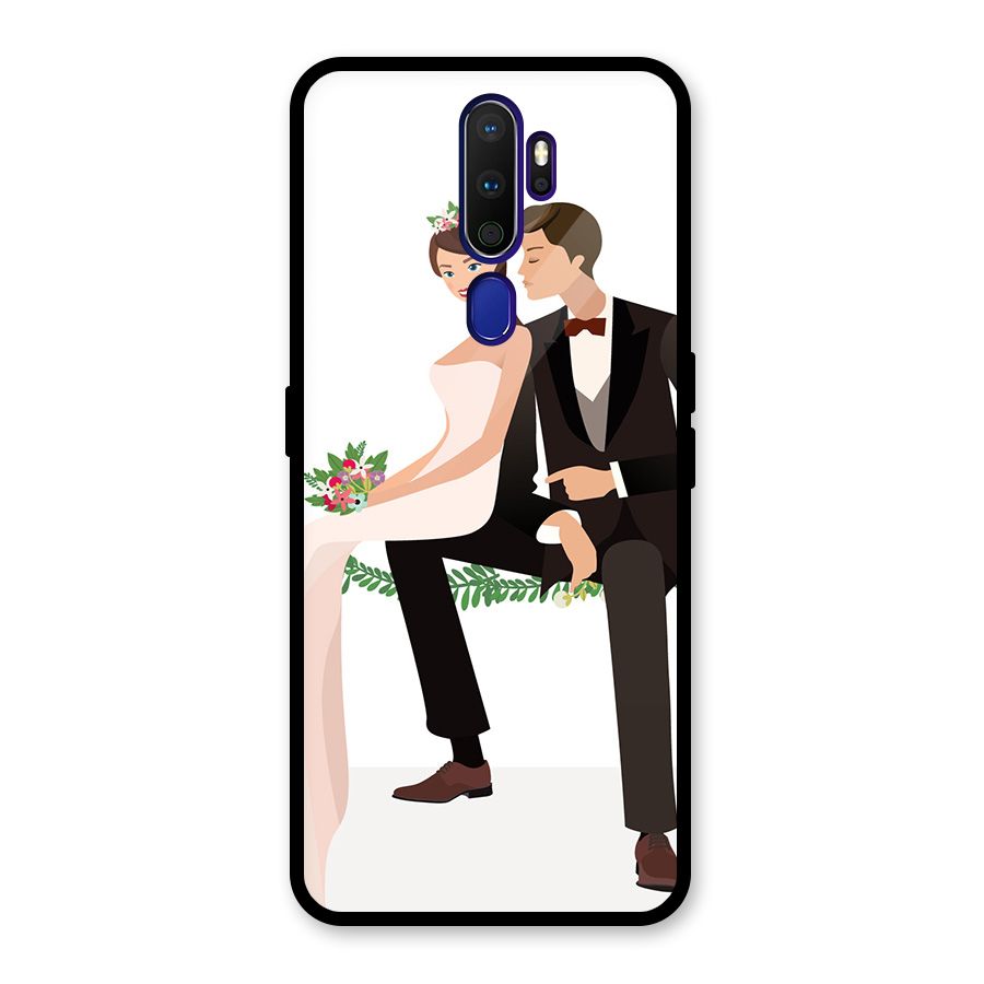 Wedding Couple Glass Back Case for Oppo A9 (2020)