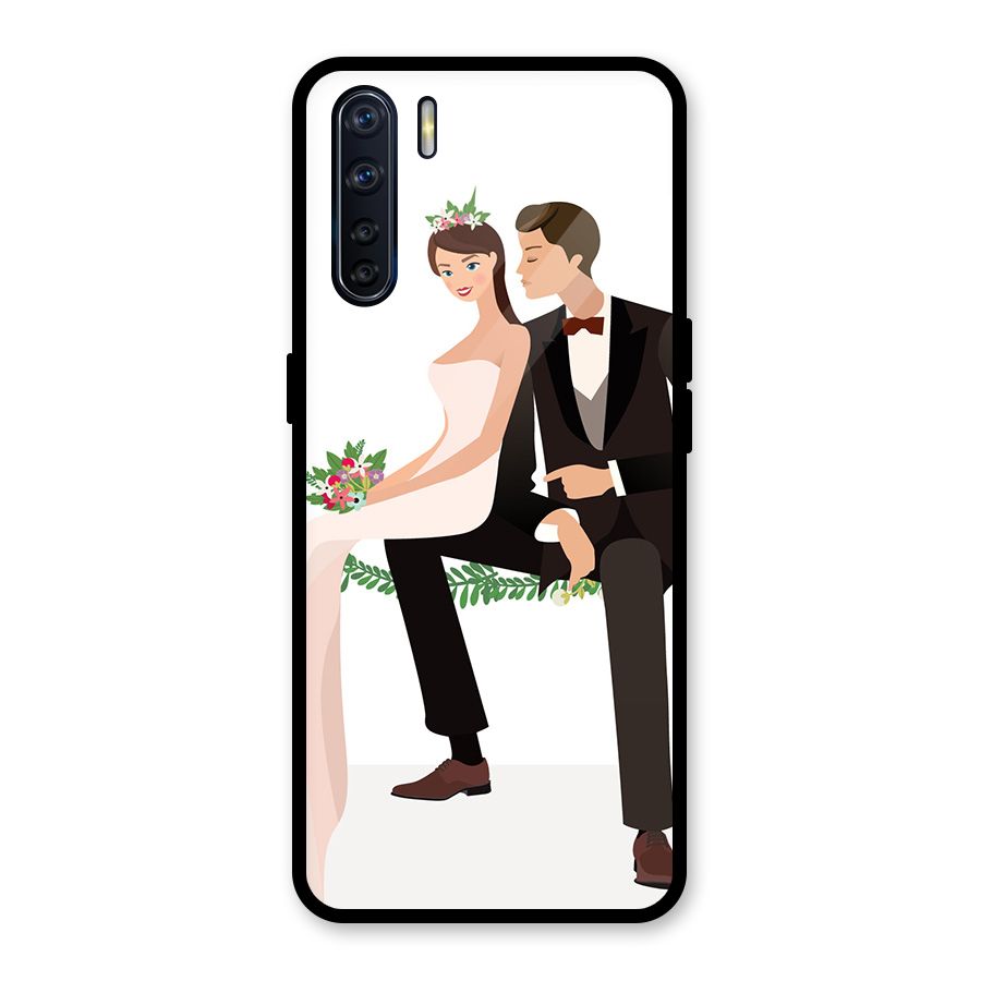 Wedding Couple Glass Back Case for Oppo F15