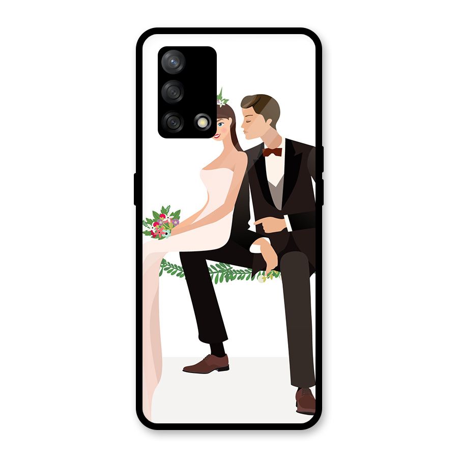 Wedding Couple Glass Back Case for Oppo F19