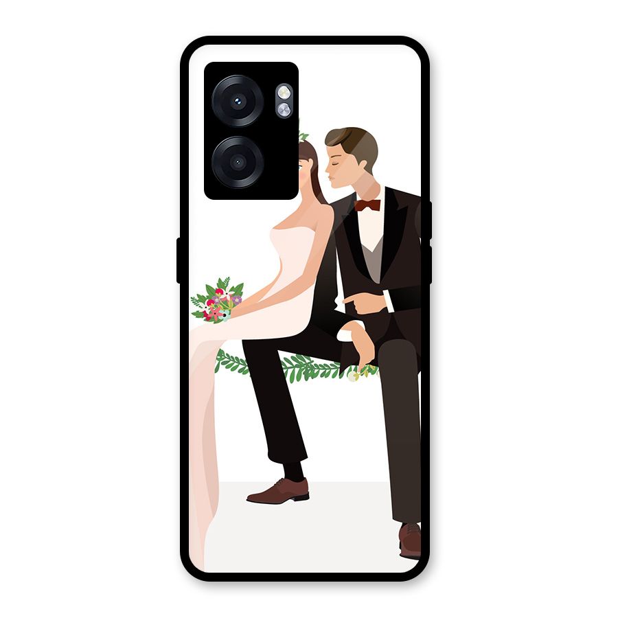 Wedding Couple Glass Back Case for Oppo K10 (5G)
