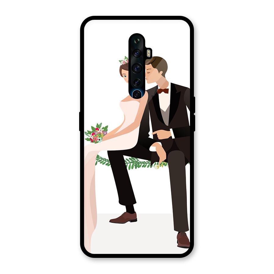 Wedding Couple Glass Back Case for Oppo Reno2 F