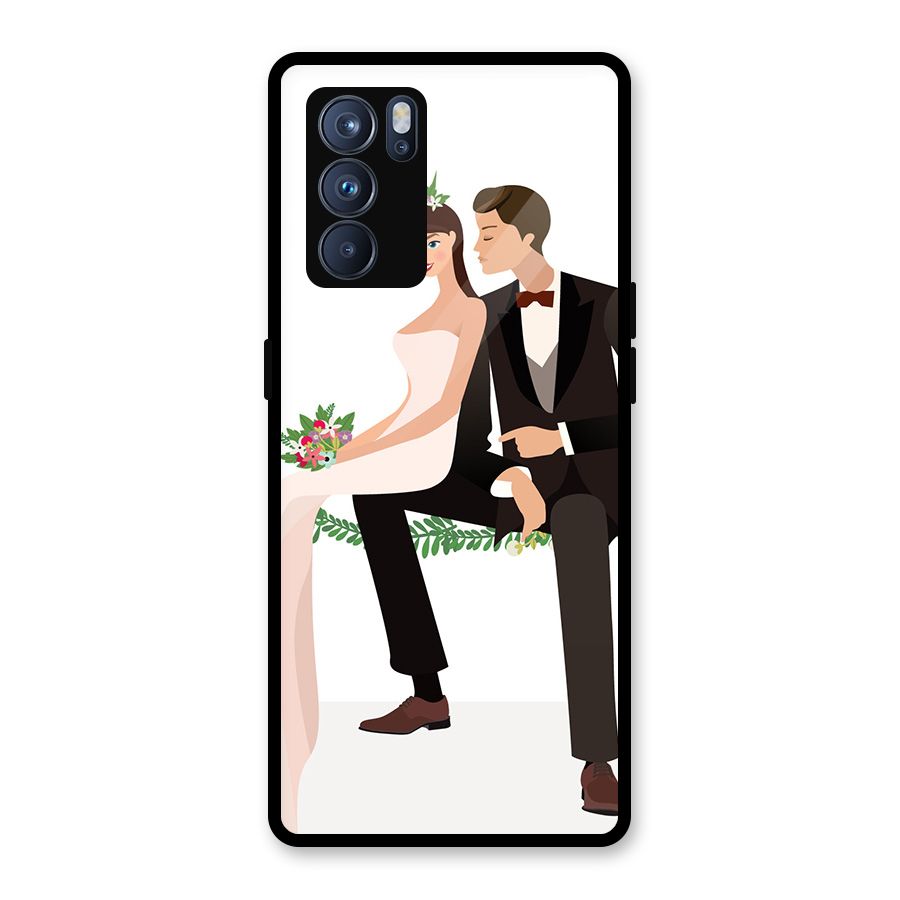 Wedding Couple Glass Back Case for Oppo Reno6 Pro 5G