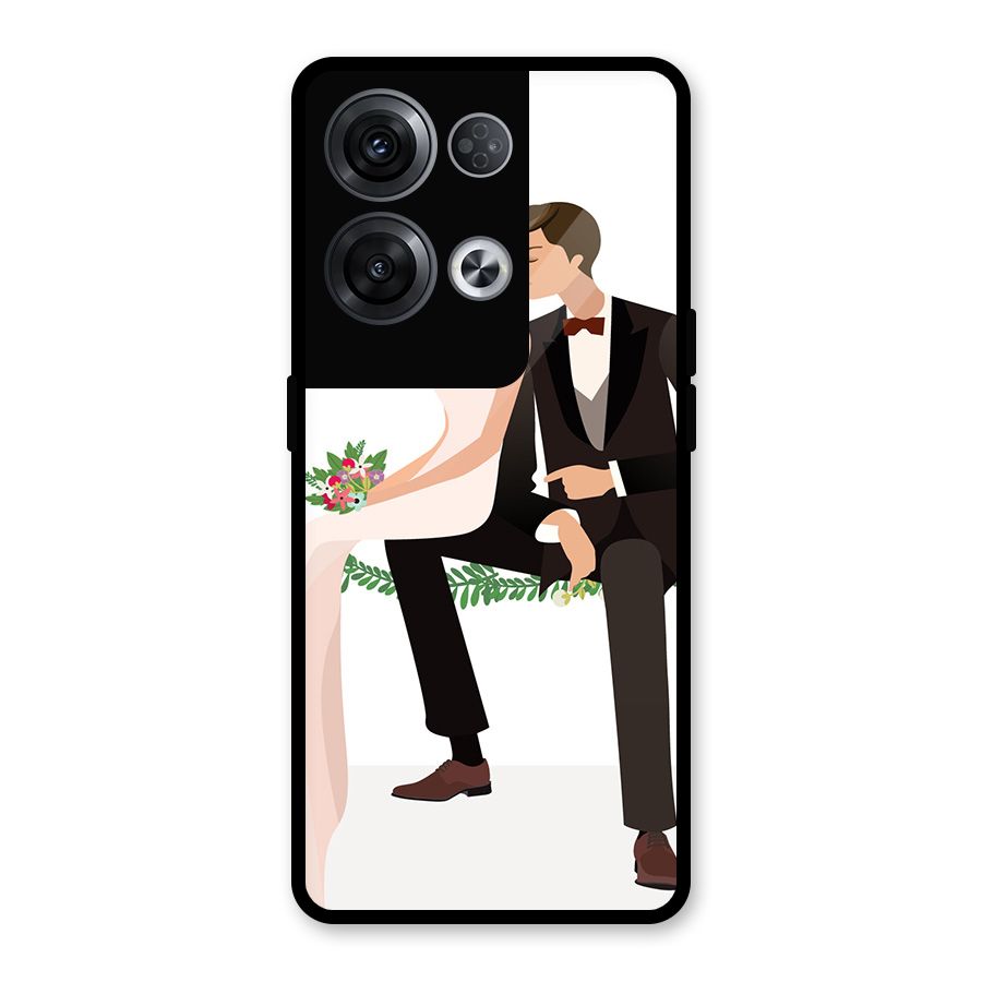 Wedding Couple Glass Back Case for Oppo Reno8 Pro 5G