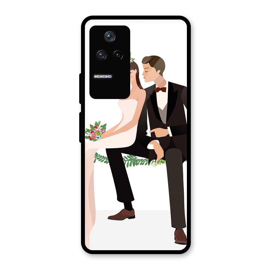 Wedding Couple Glass Back Case for Poco F4 5G