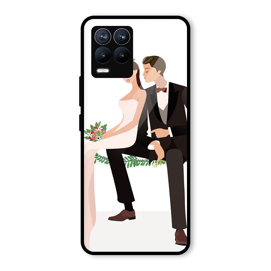 Wedding Couple Glass Back Case for Realme 8