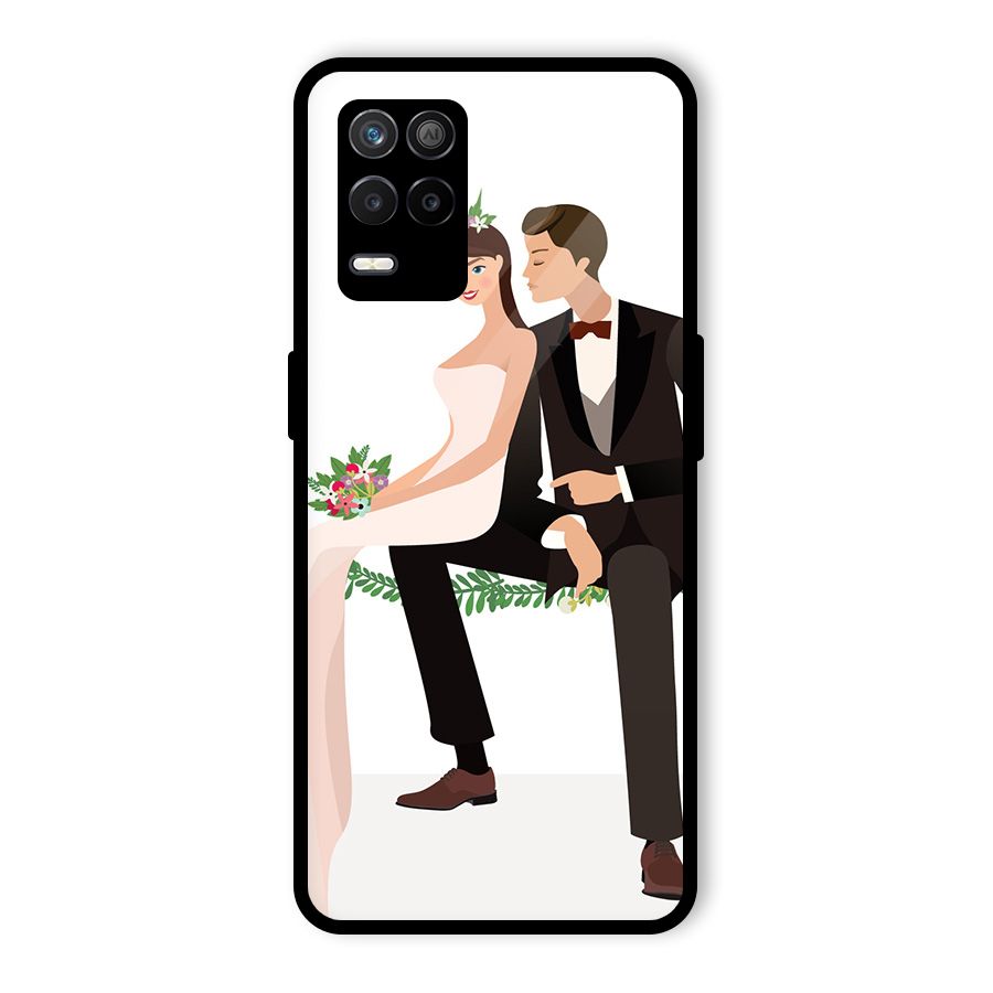 Wedding Couple Glass Back Case for Realme 8 5G