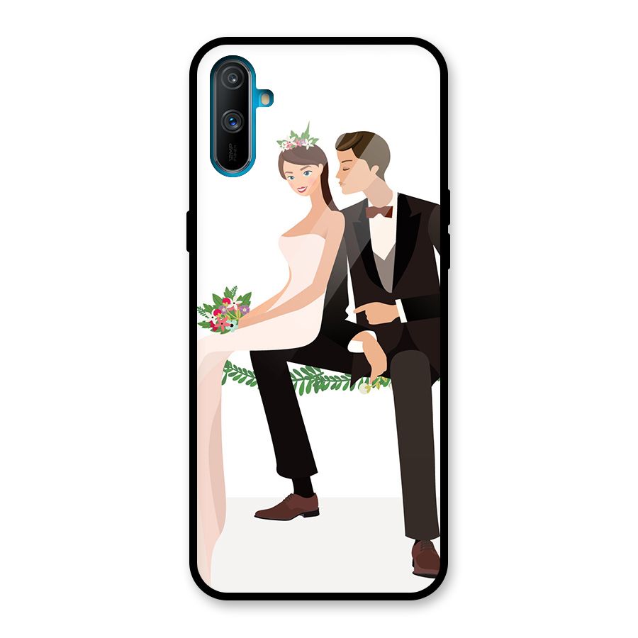 Wedding Couple Glass Back Case for Realme C3