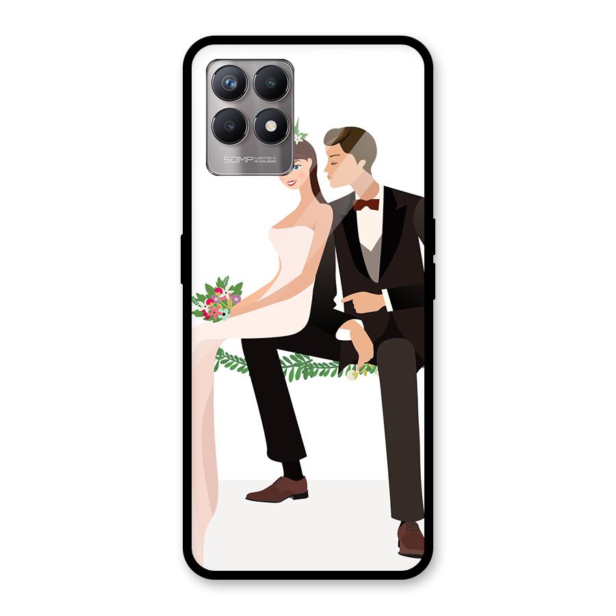 Wedding Couple Glass Back Case for Realme Narzo 50