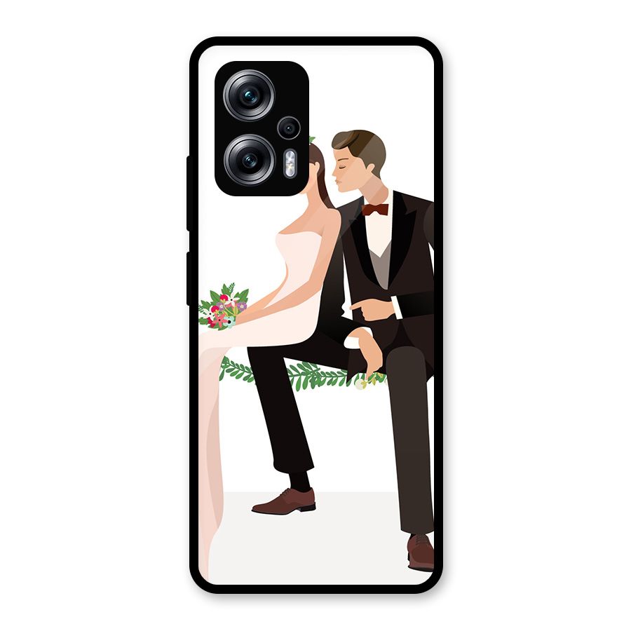 Wedding Couple Glass Back Case for Redmi K50i