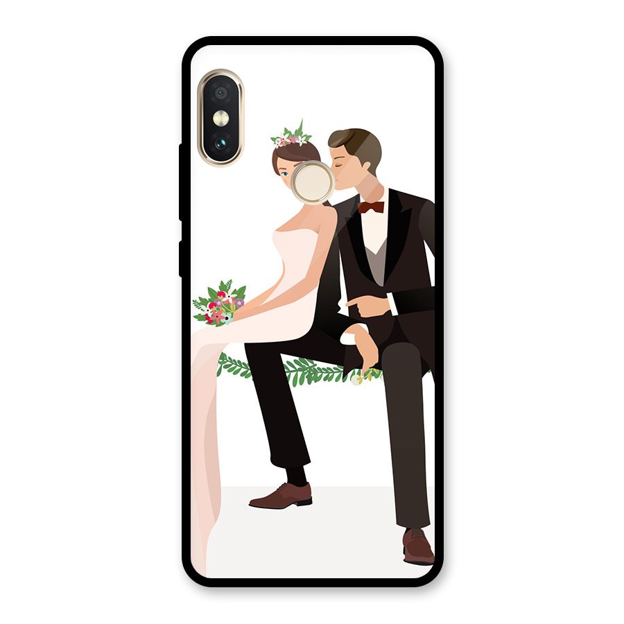 Wedding Couple Glass Back Case for Redmi Note 5 Pro