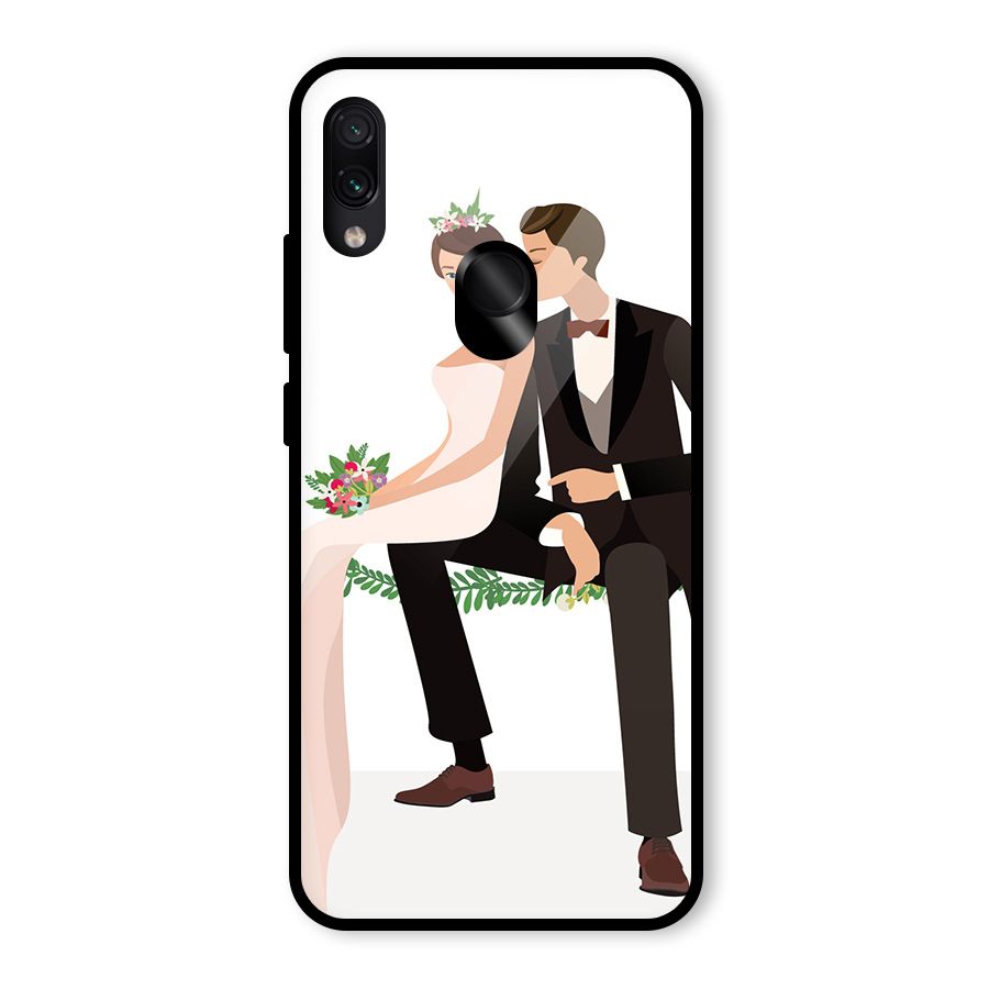 Wedding Couple Glass Back Case for Redmi Note 7 Pro
