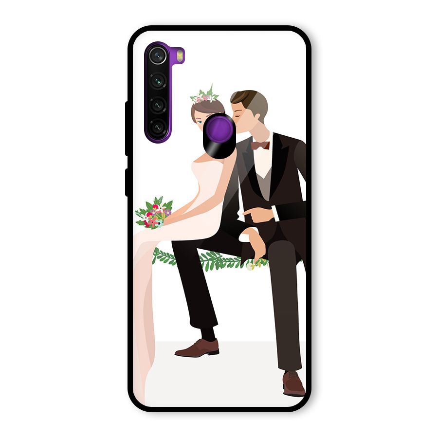 Wedding Couple Glass Back Case for Redmi Note 8
