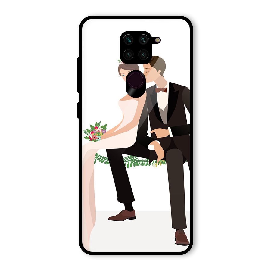 Wedding Couple Glass Back Case for Redmi Note 9
