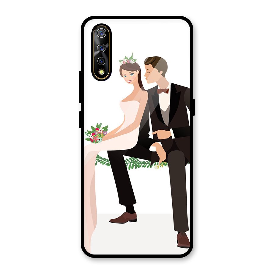 Wedding Couple Glass Back Case for Vivo S1