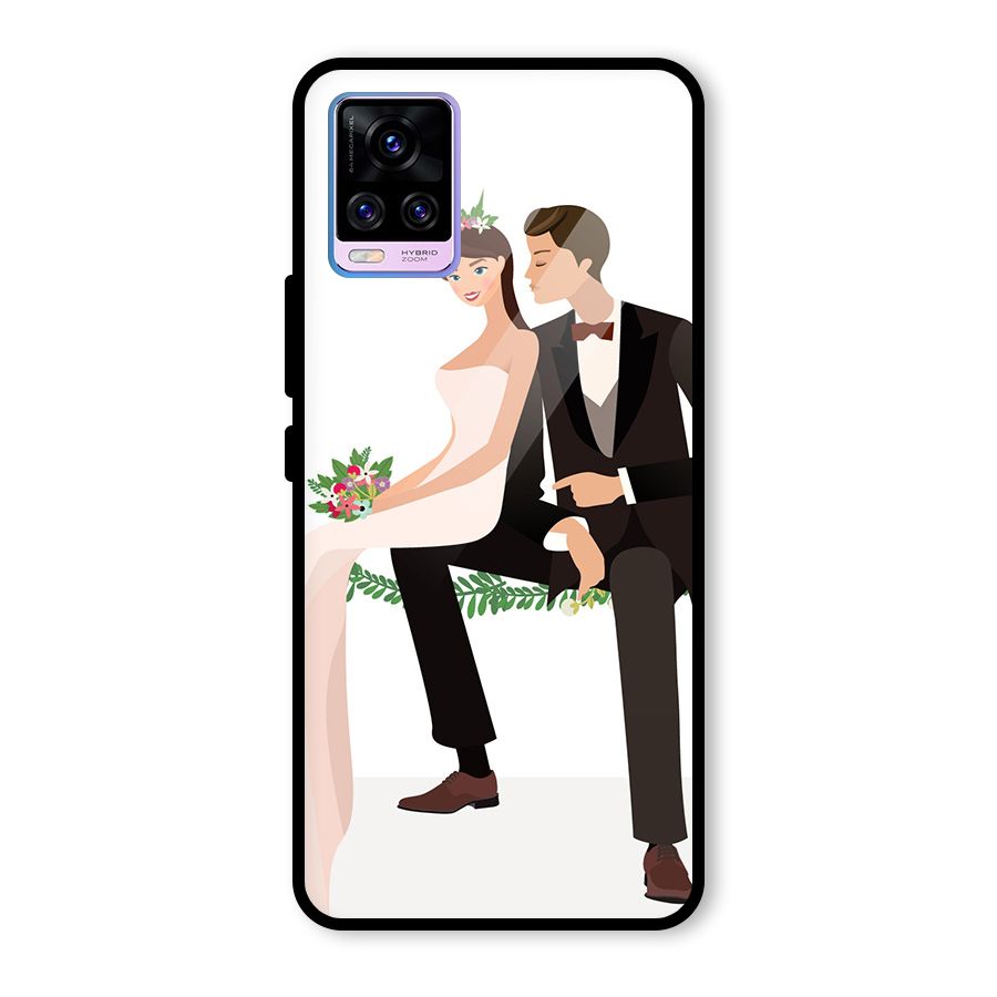 Wedding Couple Glass Back Case for Vivo V20 Pro
