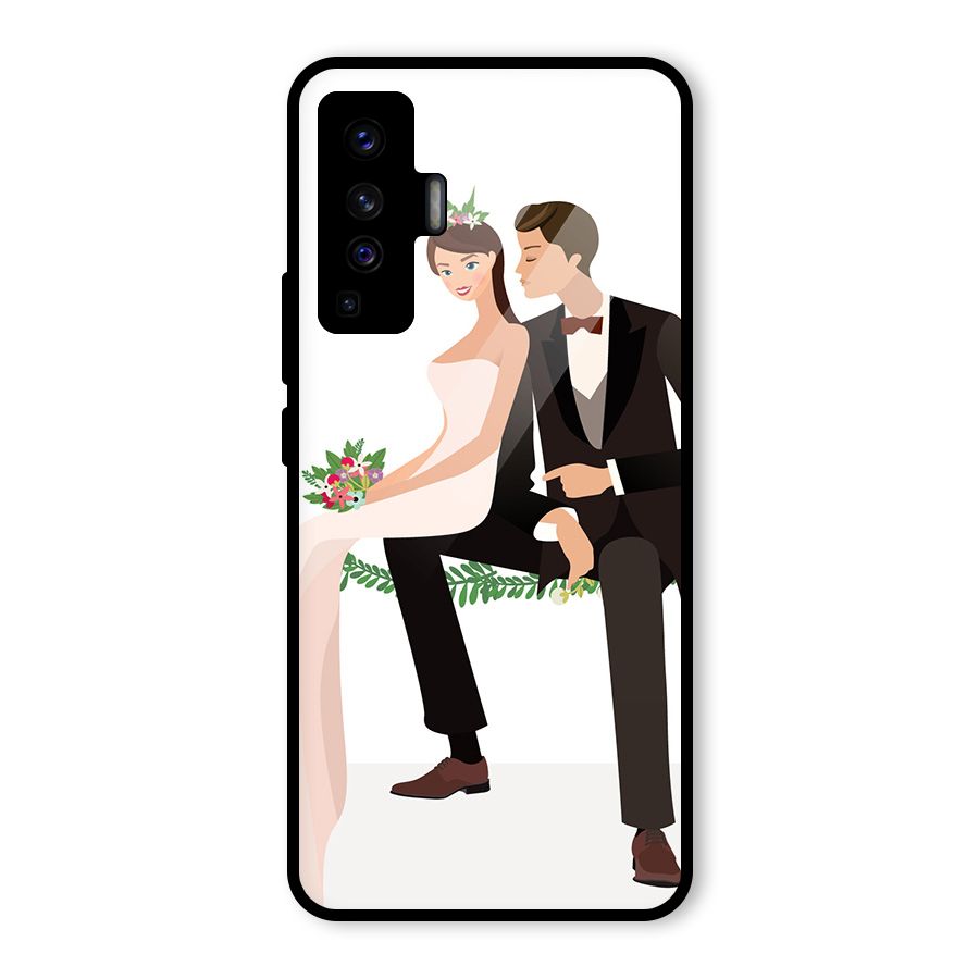Wedding Couple Glass Back Case for Vivo X50