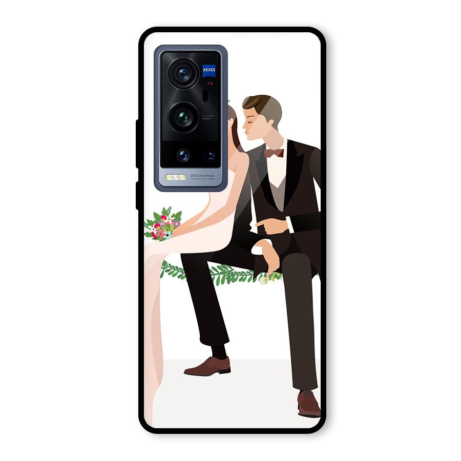 Wedding Couple Glass Back Case for Vivo X60 Pro Plus