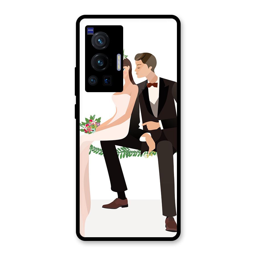 Wedding Couple Glass Back Case for Vivo X70 Pro