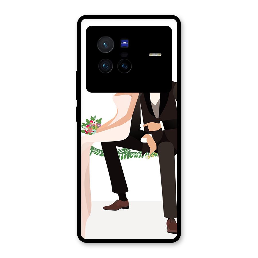 Wedding Couple Glass Back Case for Vivo X80