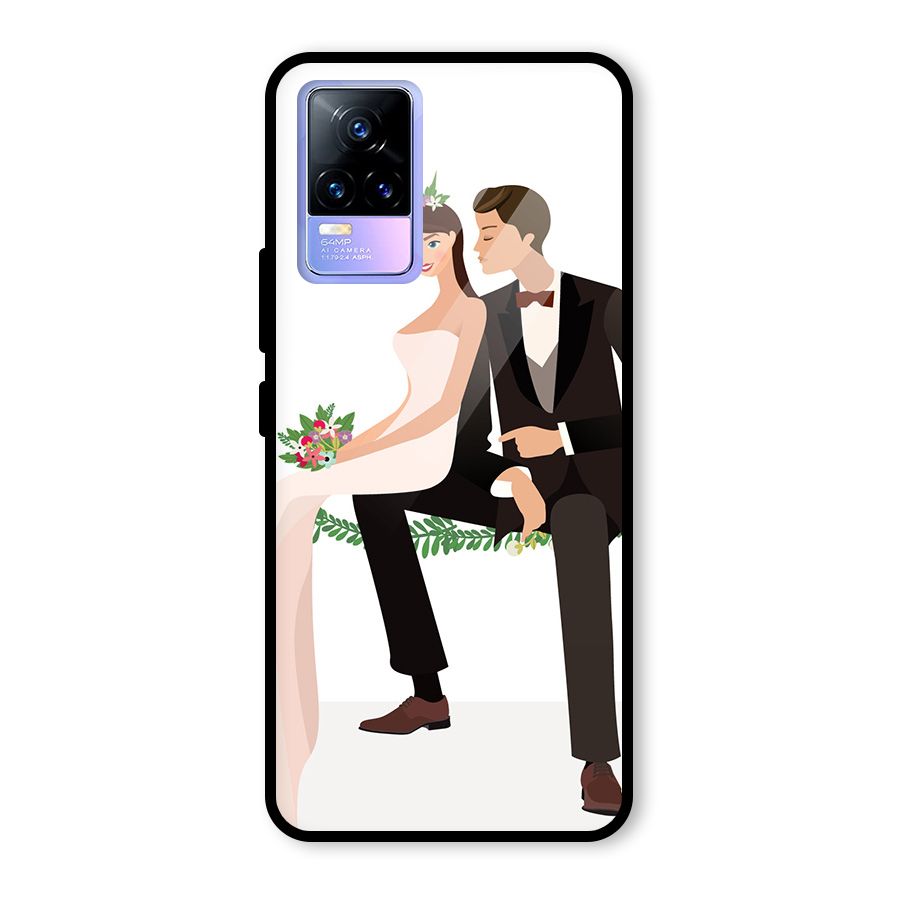 Wedding Couple Glass Back Case for Vivo Y73