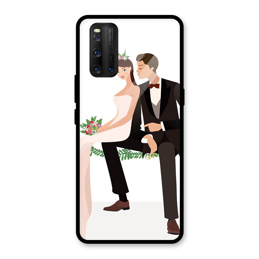Wedding Couple Glass Back Case for Vivo iQOO 3