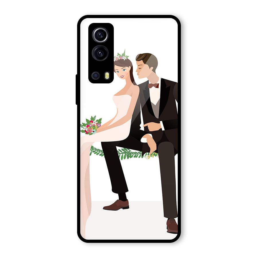 Wedding Couple Glass Back Case for Vivo iQOO Z3