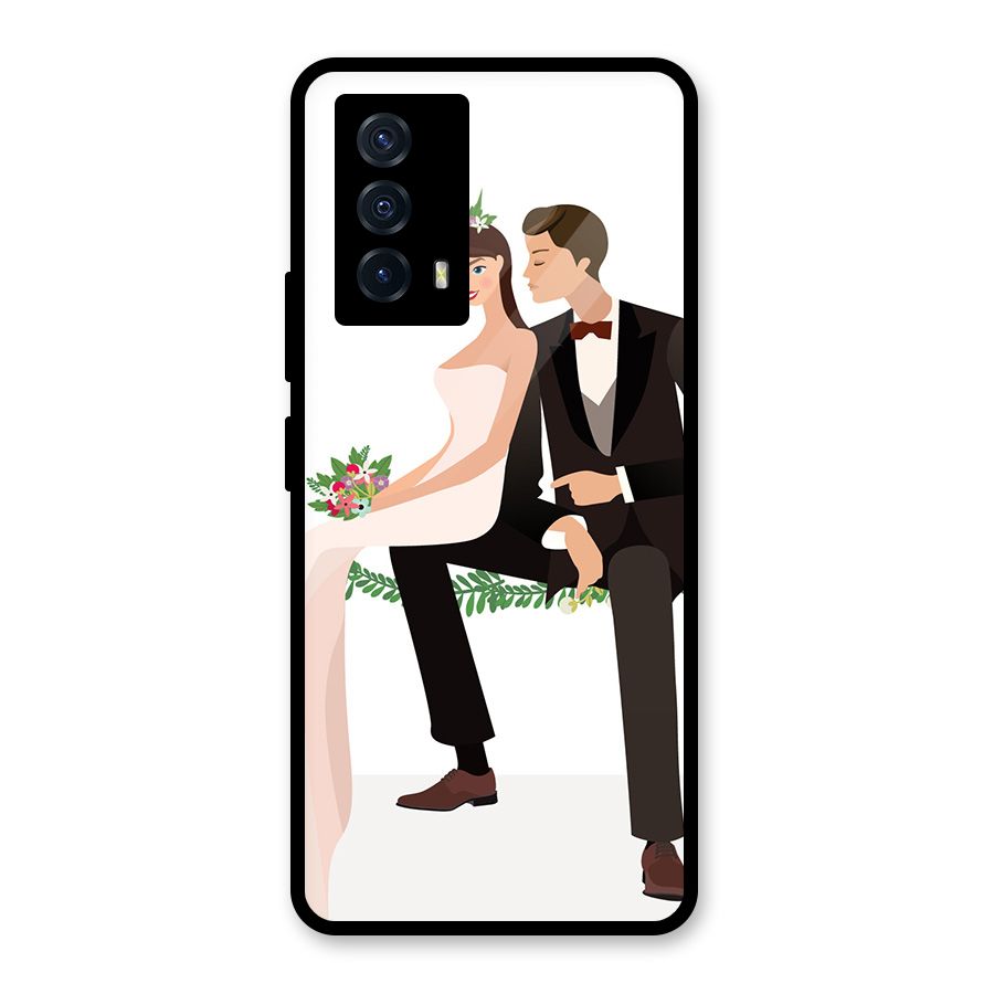 Wedding Couple Glass Back Case for Vivo iQOO Z5