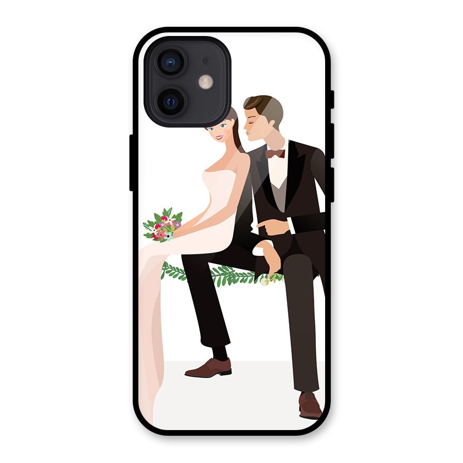 Wedding Couple Glass Back Case for iPhone 12