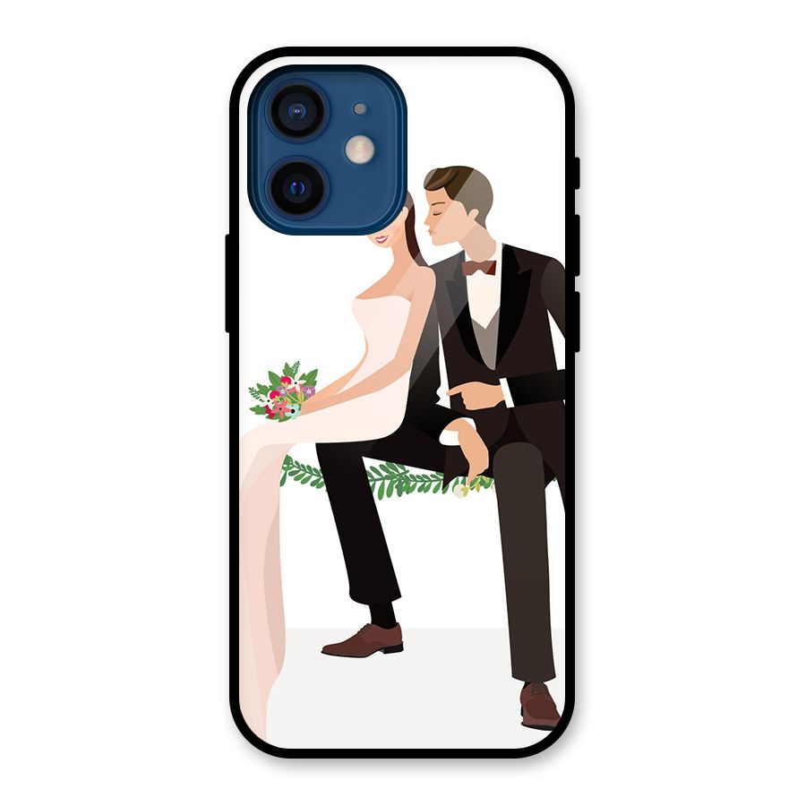 Wedding Couple Glass Back Case for iPhone 12 Mini