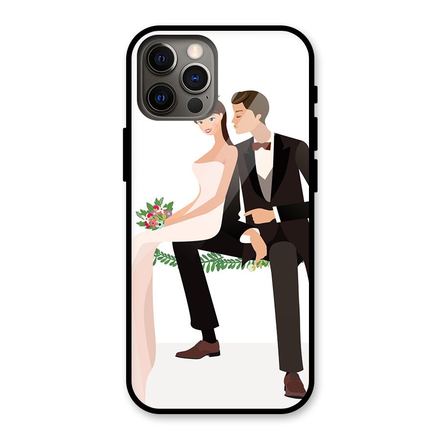 Wedding Couple Glass Back Case for iPhone 12 Pro