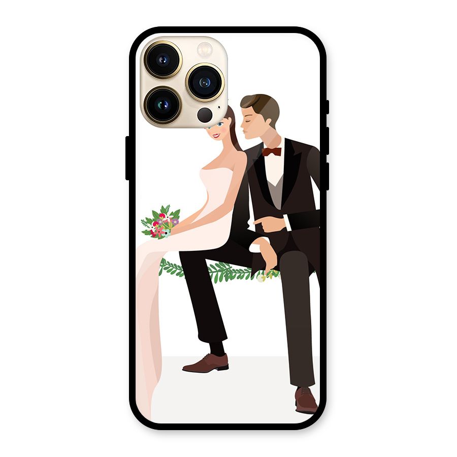 Wedding Couple Glass Back Case for iPhone 13 Pro Max