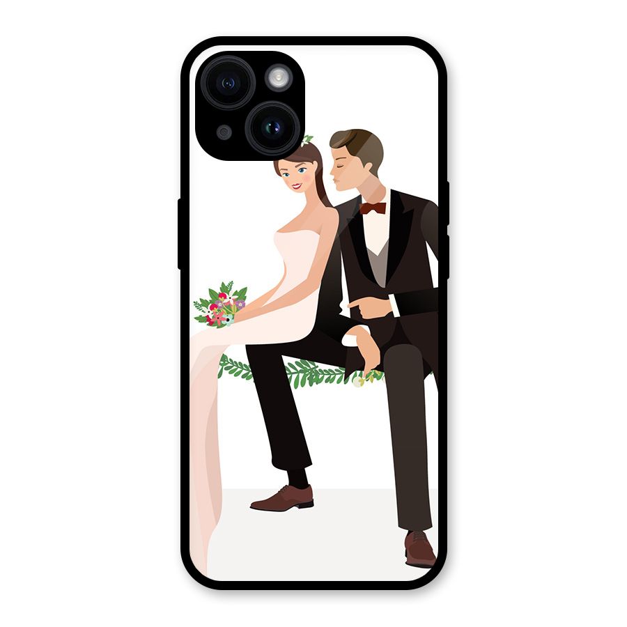 Wedding Couple Glass Back Case for iPhone 14