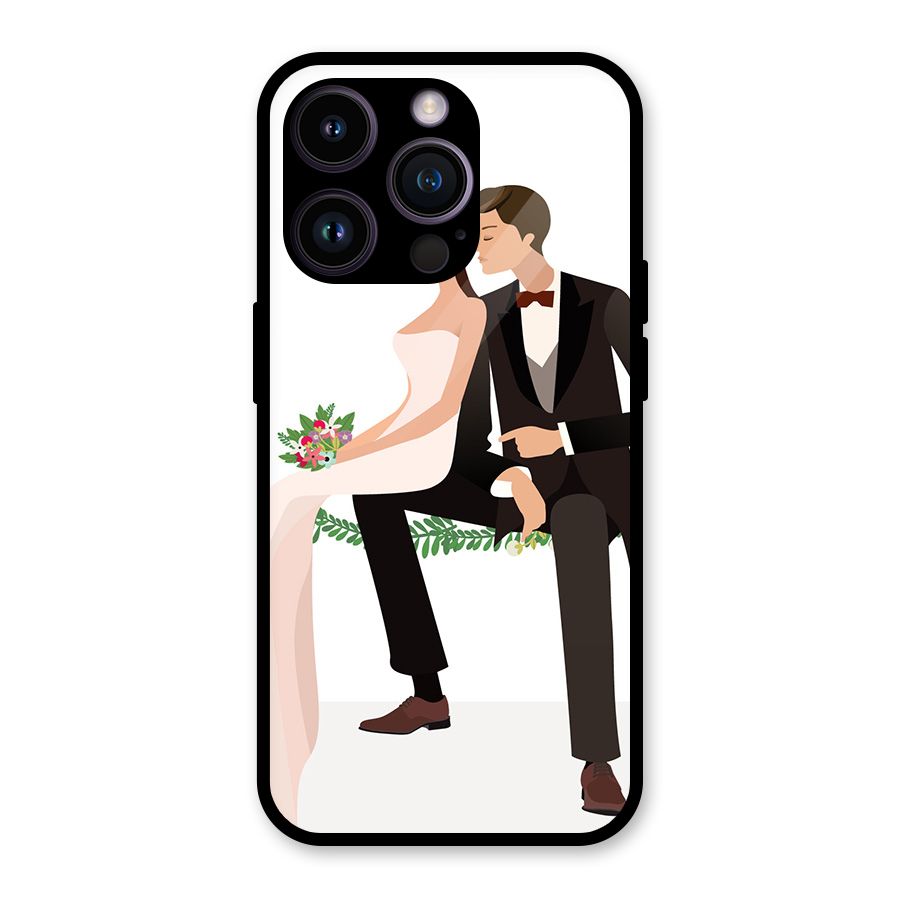 Wedding Couple Glass Back Case for iPhone 14 Pro