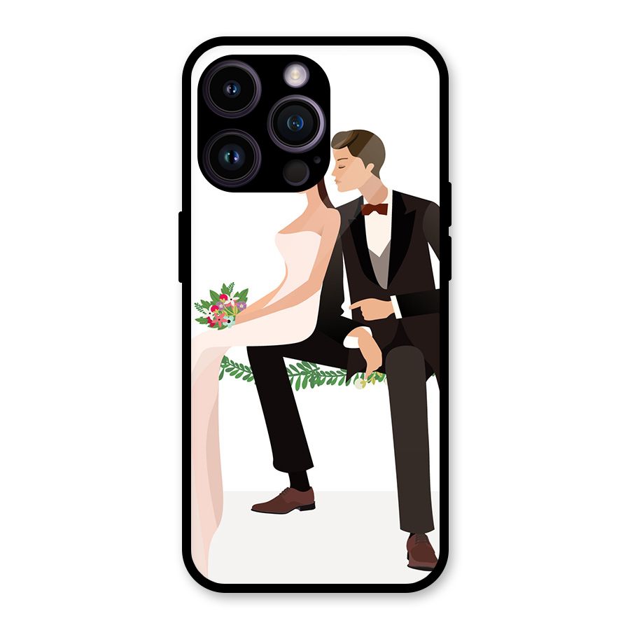 Wedding Couple Glass Back Case for iPhone 14 Pro Max