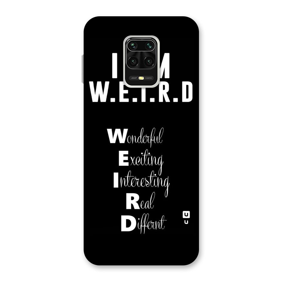 Weird Me Back Case for Redmi Note 9 Pro