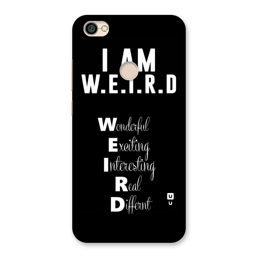 Weird Me Back Case for Redmi Y1 2017