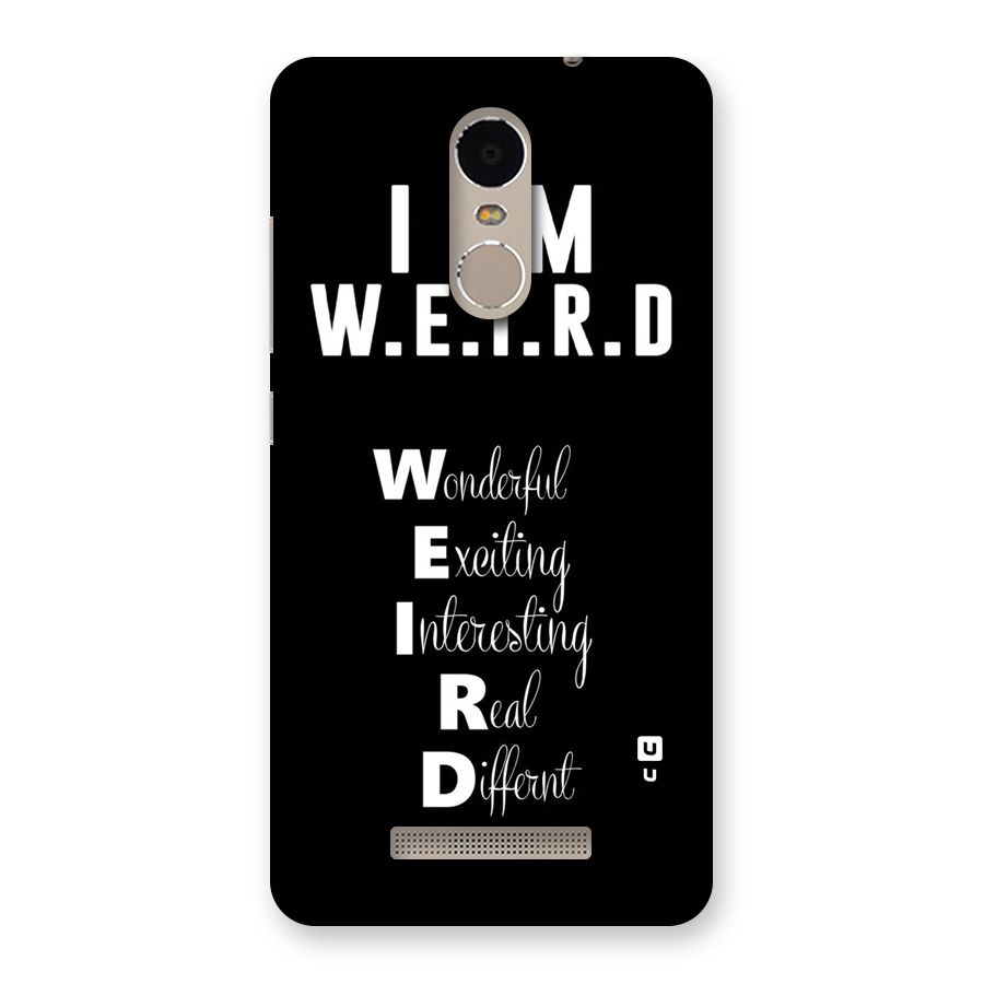 Weird Me Back Case for Xiaomi Redmi Note 3