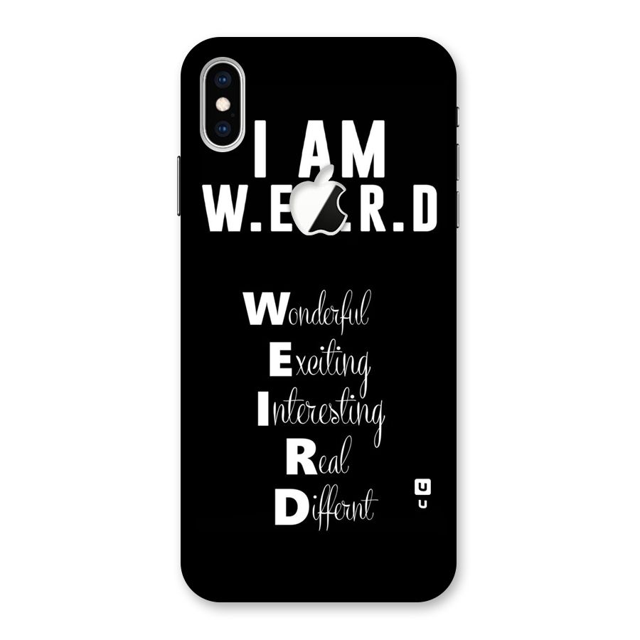 Weird Me Back Case for iPhone XS Max Apple Cut
