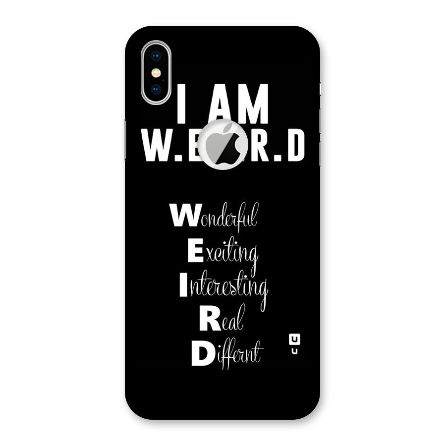 Weird Me Back Case for iPhone X Logo Cut
