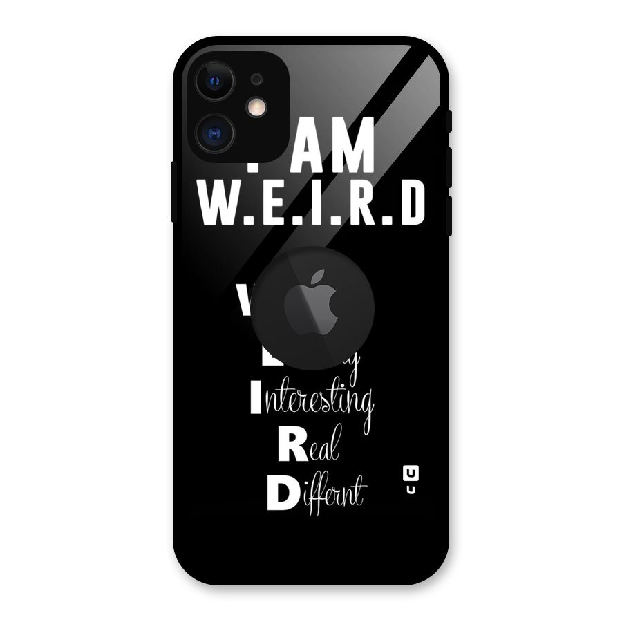 Weird Me Glass Back Case for iPhone 11 Logo Cut