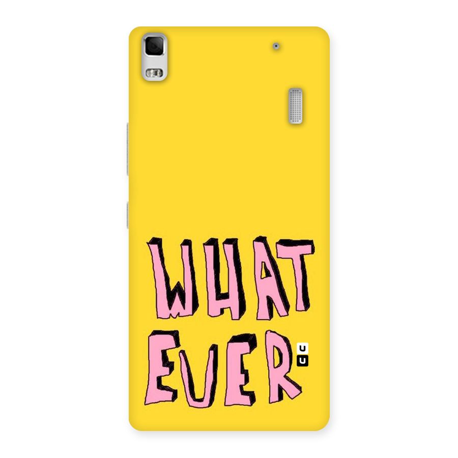 Whatever Yellow Back Case for Lenovo K3 Note