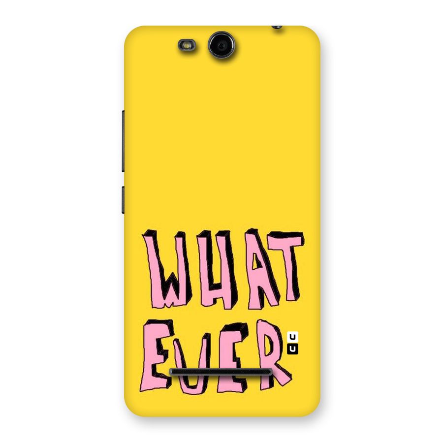 Whatever Yellow Back Case for Micromax Canvas Juice 3 Q392