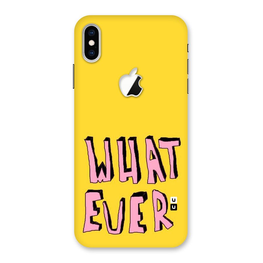 Whatever Yellow Back Case for iPhone XS Max Apple Cut