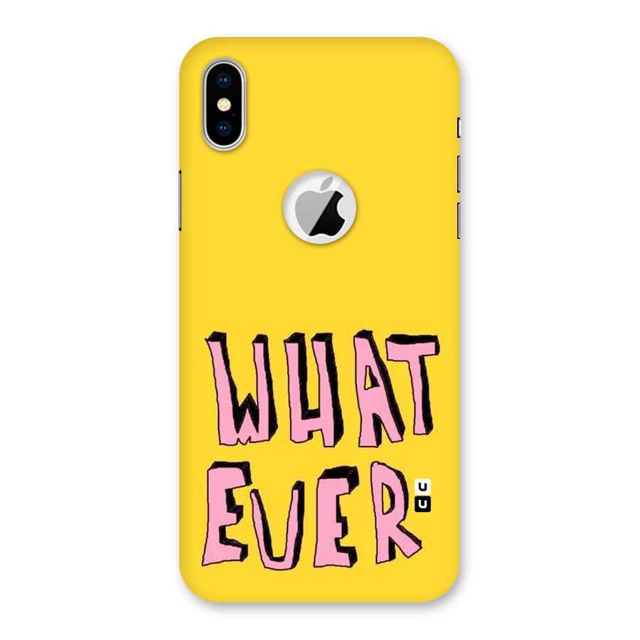 Whatever Yellow Back Case for iPhone X Logo Cut