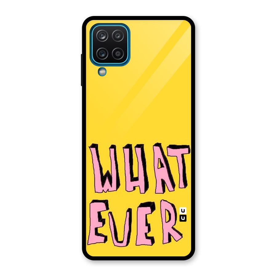 Whatever Yellow Glass Back Case for Galaxy A12