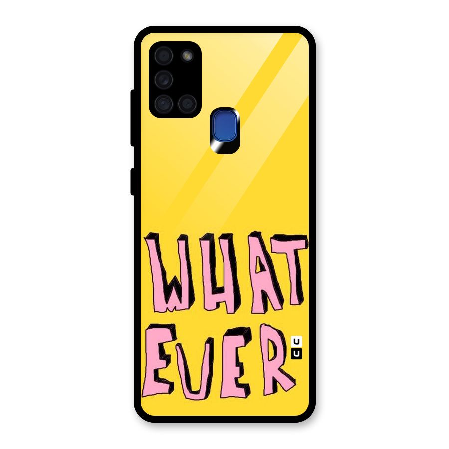 Whatever Yellow Glass Back Case for Galaxy A21s
