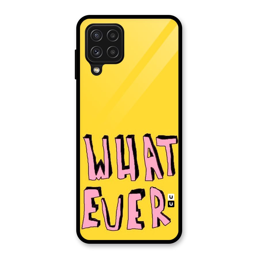 Whatever Yellow Glass Back Case for Galaxy A22 4G